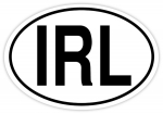 Aufkleber Irland "IRL" oval weiß